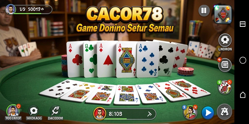 Screenshot game CACOR78 yang menampilkan aksi seru permainan Domino.