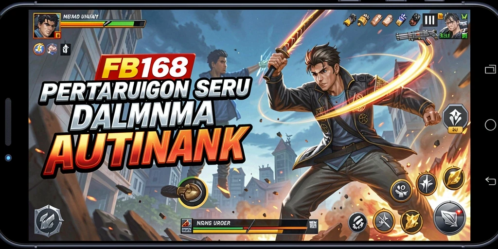 Tangkapan layar utama FB168 menampilkan aksi pertarungan yang intens dan mendebarkan.