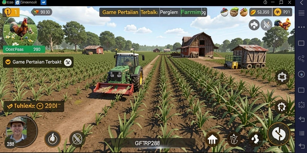 Screenshot gameplay menampilkan aktivitas bertani yang mengasyikkan.