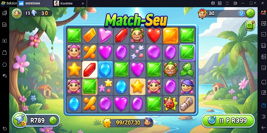 Screenshot gameplay RR789 menampilkan momen seru permainan Match-3.