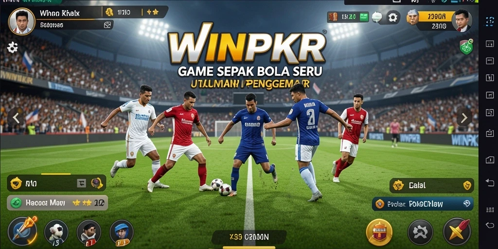 Tampilan gameplay WINPKR yang memukau dengan aksi sepak bola.